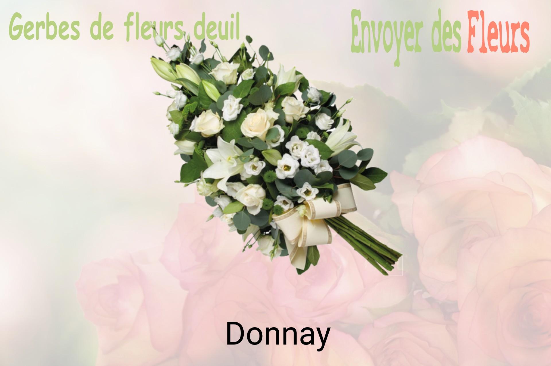Gerbe de fleurs de deuil livrée à Donnay